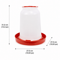 Automatic Siphon Waterer for Chickens, Thickened Polymer Bucket, For Family Chicken Coop and Small Backyards