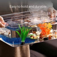 Transparent Desktop Aquatic Habitat with Lid for Small Pets
