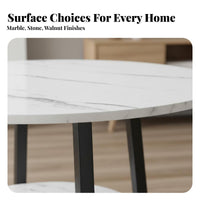 Nordic & type 2-Tier Round Side Table Added Storage dual-level Round Stand Minimalist appearance Household Furniture Space-Saving Design for Apartment Dwellers, property owners, Interior Designers, Living Room, Small areas, Bedroom, Reception Area