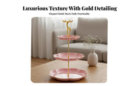 3-Tier Fruit Plate Light Luxury Design 3 Level Food Stand Nordic Design Dessert Stand Tray for Living Room, Party, Wedding