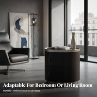 Nordic & design Round Cabinet with X-shaped base Minimalist Design Bedside Table adaptable Nightstand for Interior Designers, homeowners, Parents, Hotel Room, Entryway, Hallway