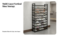 Bamboo Shoe Rack Large Capacity Multi-Tier Shoe Rack Space-Saving Multi-Tier Storage Shelf for Families, Homeowners, Entryway, Hallway, Retail Store