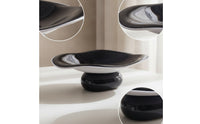 Irregular Fruit Platter Modern Oval Dish with Pedestal Base Large Footed Bowl High-Gloss for Living Room