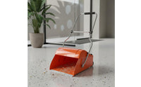 Wheeled Dustpan with Lid Construction Long Handle Windproof Dustpan Non-Slip Grip Garbage Collector for Janitors, Lobby