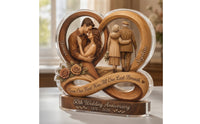 Anniversary Plaque with Base Timeless Heart Plaque with Base High-Gloss Decor for Couples, Wedding, Mantel, Shelf