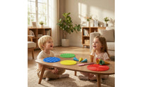 4 Pieces Interactive Silicone Sensory Disc Soft Tactile Sensory Mat Gentle Toy Early Learning for Classroom, Home