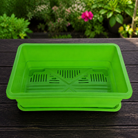 Rectangular Planter, For Home Vegetable Gardens, Flower Pot, Large, Plastic, Drainage Holes, With Saucer