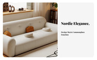 Nordic Design Modern Loveseat abrasion Resistant Upholstered Settee space-saving Sofa Minimalist aesthetic for Apartment Dwellers, Pet Owners, Guesthouse, Lounge Area, Office, Bedroom
