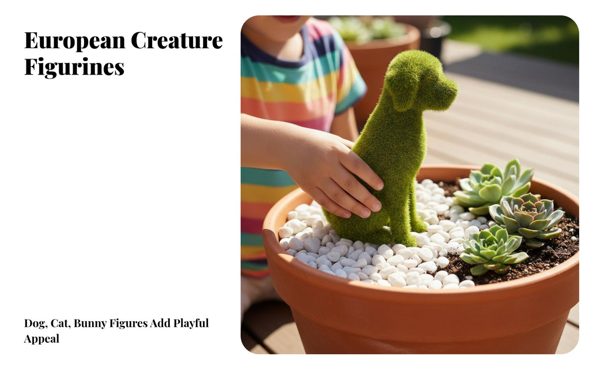 Verdant Canine Topiary Indoor & Outdoor Use Flocked Dog Figurine Weather Resistant Flocked Animal Figurine for Pet Lovers, Homeowners, Balcony, Lawn
