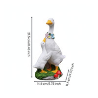 Duck Statue with Solar Light Resin Garden Statue Waterproof for Patio, Gardeners