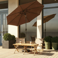 UPF50plus Crank Patio Umbrella with Tilt Octagonal Outdoor Umbrella with Base Adjustable Sun Shade Protection for Homeowners, Backyard