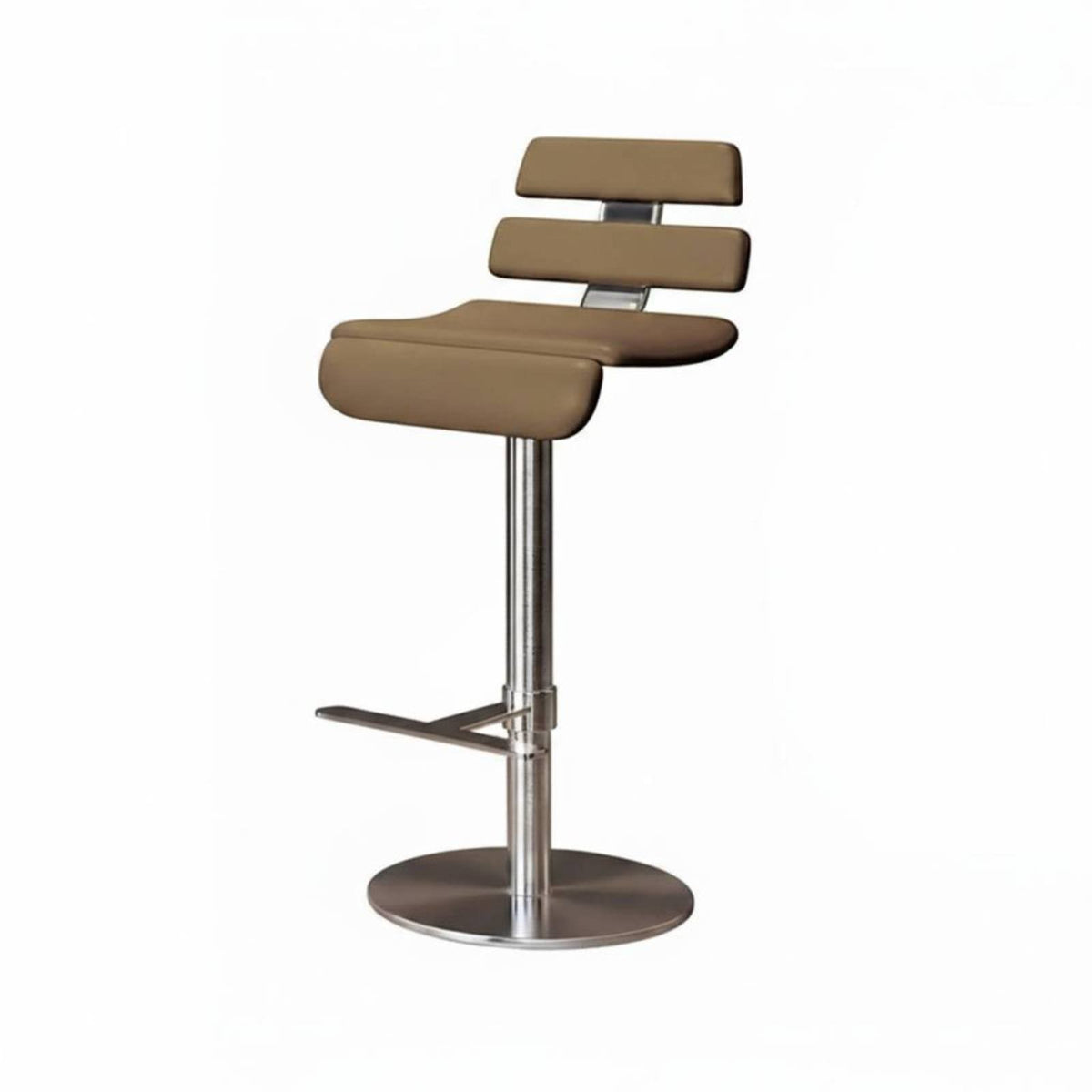 Modern Minimalist Design Upholstered Highspine Stool Adjustable Height Upholstered Pedestal Bar Stool 360-Degree rotate Counter Chair With rear supportrest for Adults, Homeowners, Restaurant Owners, Reception Desk, Kitchen Island, Bistro, Dining Room