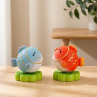 Small Koi Desk Ornament Mini Rotating Aquatic Creature Figurine Decorative Koi Aquatic Creature Figurine Playful for Bookshelf