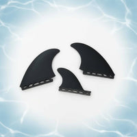 3 Pieces 3 Piece Thruster Fins Curved Fin Design Thruster Fin Arrangement Cutout Base Fiberglass Surfboard Fins