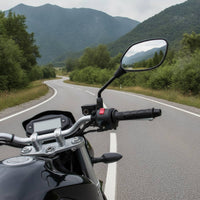 Threaded Motorcycle Mirrors with Metal Stems Black Motorcycle Rearview Mirror Angular Tapered for Riders, Motorcycles