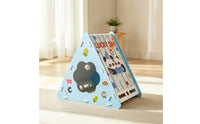 Slanted Triangular Cat House Integrated Cat Scratcher House Indoor Pet Furniture Breathable for Cats, Apartment, Living Room