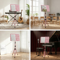 Foldable Sheet Music Stand Height-Adjustable Folding Music Stand Portable Telescoping for Conductors