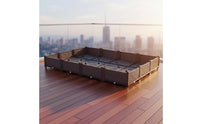 Rectangular Planter Box Woven-Style Planter with Water Reservoir Weather-Resistant Raised Garden Bed for Apartment Dwellers, Balcony