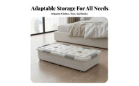 Foldable Underbed Container Stackable Collapsible Clothing container Clear View transparent panel