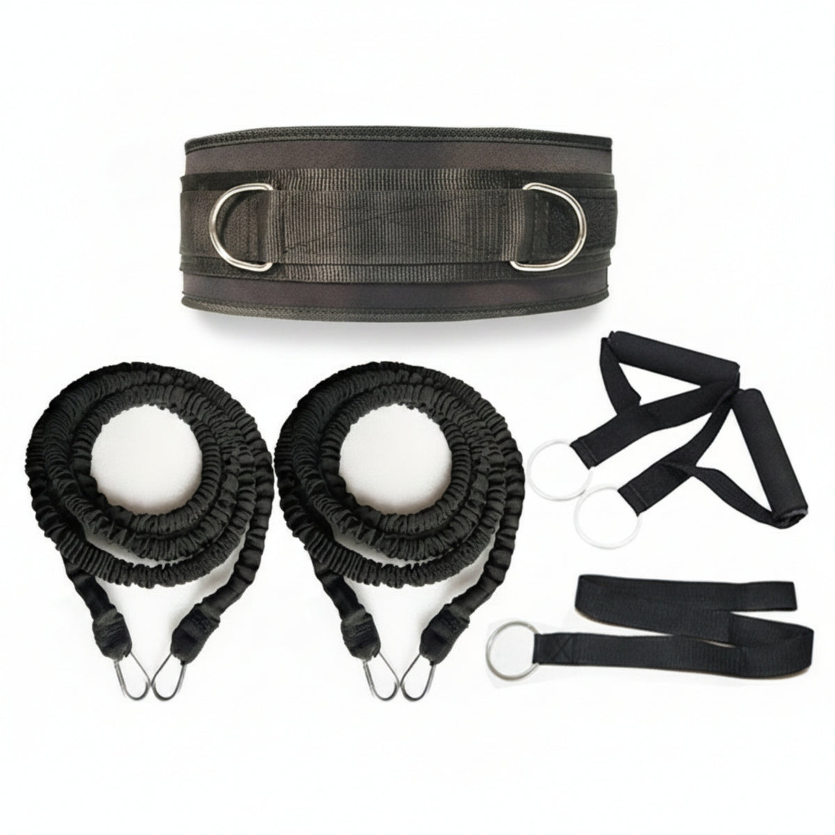 Elastic Sprint Harness Black Running Resistance Harness Long-Lasting Resistance Rope Set Comfortable for Towing Workouts