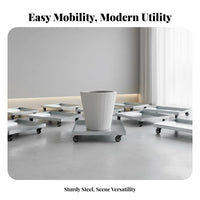 Rolling Industrial Drip Tray Leak-Resistant Wheeled Garden Tray with Wheels Fully Welded Square Plant Stand on Casters for Commercial Space, Workshop