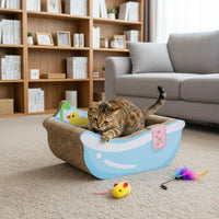 Bathtub Cat Scratcher Multifunctional Bathtub Shaped Cat Nest Comfortable Rest Place Curved Shape Scratching Board for Kittens