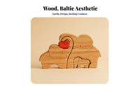 Wooden Animal Family Connection Piece Maternal Appreciation Day Gift Family Statue Home Decoration for Mom, Parents