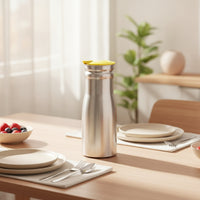 Tapered Water Jug with Lid Sleek Metal Pitcher with Lid Space-Saving Stainless Steel Carafe Long-Lasting for Dining Table, Restaurant, Hotel