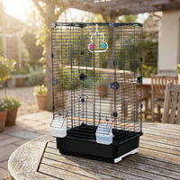 Large Bird Cage and Parrot Cage for Cockatiel, Two-Tier Mansion design Indoor Bird Cage with Accessories, Spacious Habitat for Parakeet Parrot