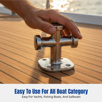 316 Stainless Steel Nautical Anchoring Bollard, Single/Double Cross Cleat, Yacht, Fishing Boat Dock Hardware