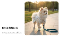 Breathable Small Dog Summer Dress Leash Attachable Floral Pet Dress Anti-Shedding for Dogs, Outdoor, Walks