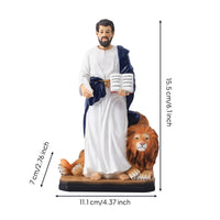 Evangelist Figure the Apostle Statue Classical Design St Mark with Winged Lion Figurine Christmas Gift Religious Statue Home Decor for, Office Desk