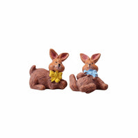 Cute Resin Rabbit Craft Cartoon Design Mini Resin Bunny Long-Lasting Easter Bunny Ornament Waterproof for Micro Landscape