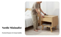 Modern Design 2-Drawer Nightstand Nordic Design Two-Drawer End Table Space Saving Household Furniture Multi-Purpose for Apartment Dwellers, Homeowners, Students, Bedroom, Small Areas, Dorm Room, Entryway