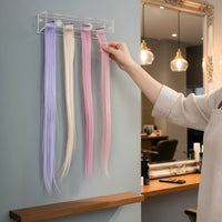 Dust-Proof Acrylic Hairpiece Storage Box Space-Saving Wall Mounted Hairpiece Hanger Easy to Install Wall Mounted Hair Extension Rack Multi-Purpose for Home