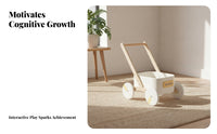 Children's Mobility Aid Motor Skills Slanted Frame Wooden Infant Push Cart Toy Storage Push Cart  for Young Children