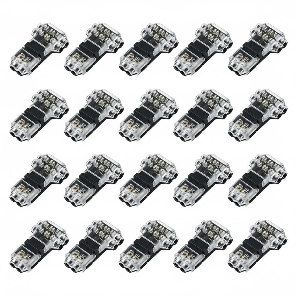 20 Pieces T Wire Connector Easy to Use T Wire Connector Kit Secure Locking Design Wiring Accessories for Beginners, Low Electrical Potential Projects