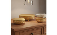 3 Pieces Metal Gold Cake Stand Decorative Round Dessert Stand Elegant Ornate Cake Pedestal Sturdy Base for Wedding, Party, Birthday
