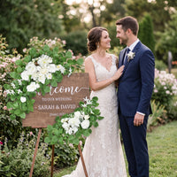 2 Pieces Wedding Arch Flowers Silk Artificial Flower Swags Floral Swags Trailing for Brides, Welcome Sign, Ceremony