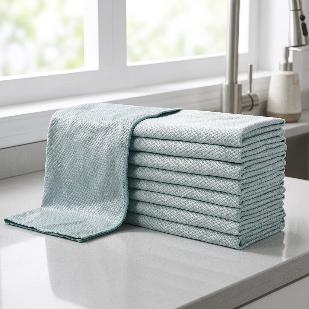 Fish Scale Microfibre Cloth, 30x40cm Microfibre Cleaning Cloths, Reusable Glass and Car Window Polishing