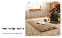 Thick Material Fluffy Single-Piece Sofa Mat Non-Slip Backing Seat Cushion Machine Washable Couch Protector Skin-Friendly for Homeowners, Families, Pet Owners, Winter, Living Room, Bay Window, Office