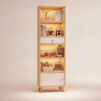 Tall Bookcase with Drawers Bookshelf with Drawer Floor-Standing Bookshelf with Storage Cabinet for Cramped Areas, Home Office, Reading Corners
