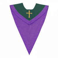 Bi-Color Graduation Stole Gender-Neutral Design V-Shaped Neck honors Stole Ceremonial Accessory for Graduates, Commencement