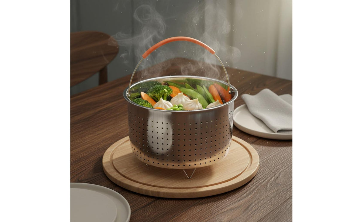 Multifunctional Rice Cooker Steamer Insert Rust Resistant Pressure Cooker Steamer Insert Multi-Purpose Stainless Steel Colander Long-Lasting for Health-Conscious Individuals