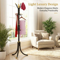 Heavy Duty Coat Stand 80kg, Coat Rack Stand with Hooks for Entryway Bedroom, Triangular Base Coat Rack with Round Hook Design, Standing Coat Rack for