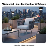 Woven Rope Armchair Weather-Resistant Woven Rope Seating Set Includes Seat Pads Outdoor Furniture for Residents, Adults, Courtyard, Balcony, Deck