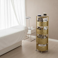 Large Capacity Multi-Tier Rolling Cart Sturdy & Long-Lasting Utility Trolley with Wheels No Assembly Required Mobile Shelving Unit Quiet Casters for Nail Technicians, Hairstylists Artists, Spa, Bathroom, Office, Kitchen