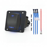 IP68 Waterproof Rocker Switch with Mounting Panel Wired Illuminated Rocker Switch Square Quick Installation for Boaters