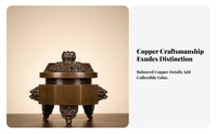Bronze-Brown Faceted Structure & Residence Decor Lid Incense Burner