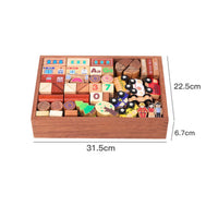 118 Pieces Preschool Building Blocks Smart Playing Construction Stacking Blocks Cognitive Skills Wooden Construction Block for Young Children, Kids